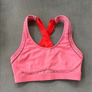 Fabletics Pink Sports Bra with Red Straps - XS